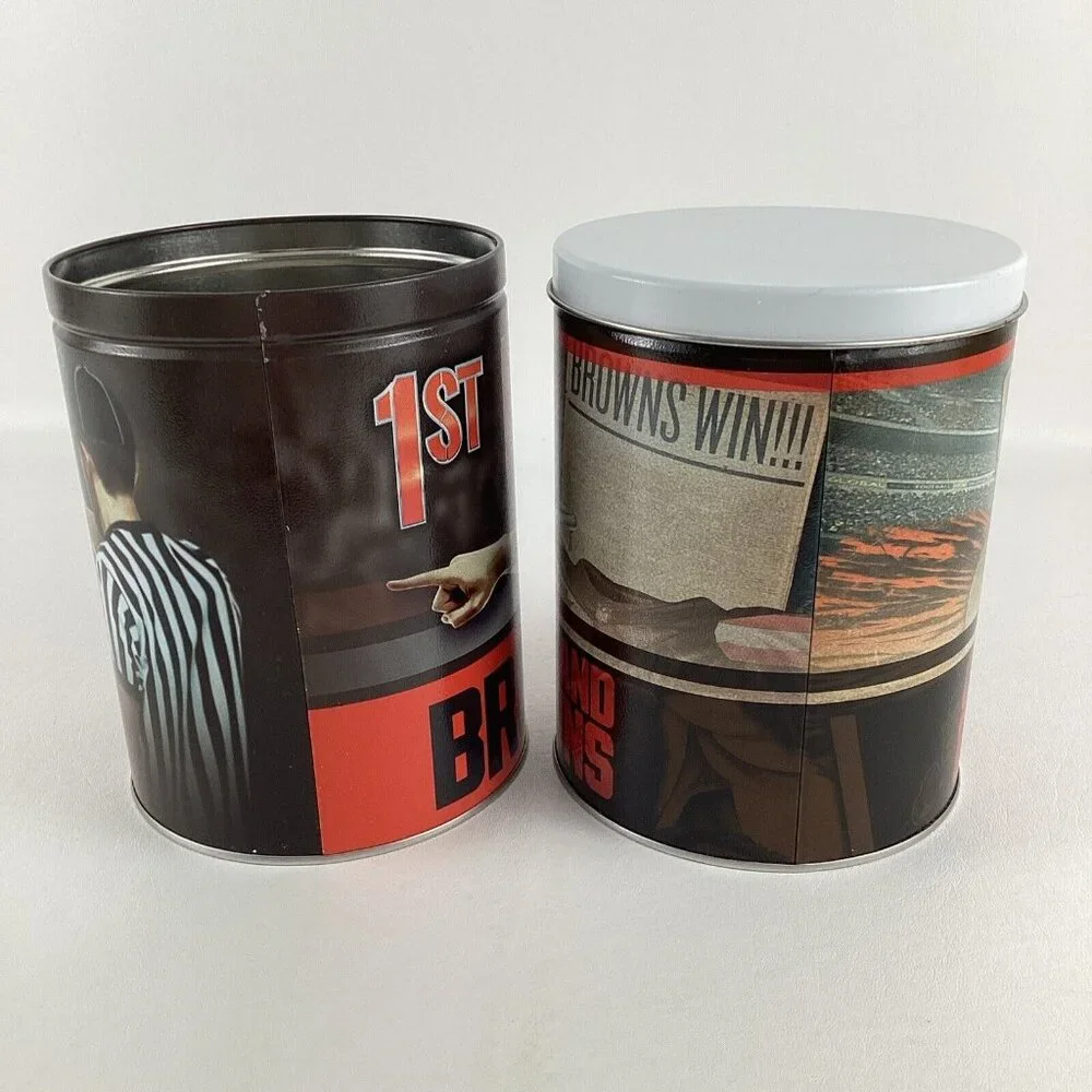 Cleveland Browns Collectible Tins NFL Football First Down Storage Container Lot
